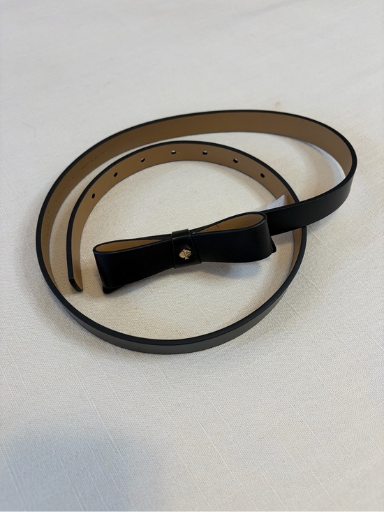 kate spade Accessories - kate spade Black Bow Skinny Leather Belt